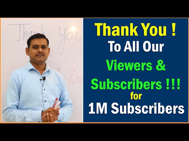 Thank You For 1 Million YouTube Subscribers !!! | Ashok Etutor You Tube Channel 1 M Subscribers -