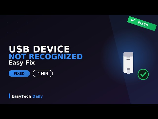 USB Device Not Recognized? How to Fix It