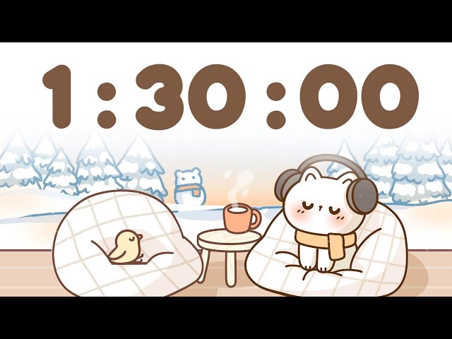 90 Minute Timer 🐱 1 hour 30 minute Study Timer for Classroom Focus