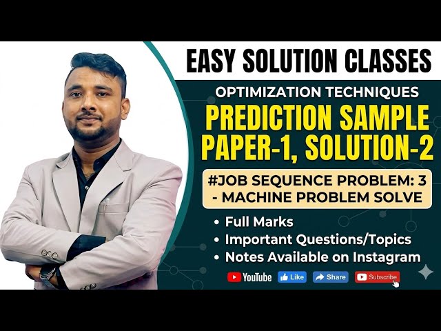 JOB SEQUENCE PROBLEM I OPTIMIZATION TECHNIQUE I BCA-4TH SEM I CCSU I SOLUTION-1 I EASY EXPLANATION I
