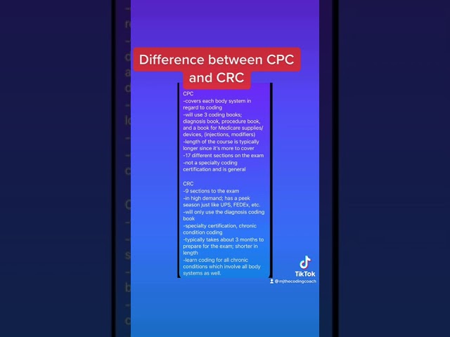 The DIFFERENCE BETWEEN the CPC & the CRC exams!!