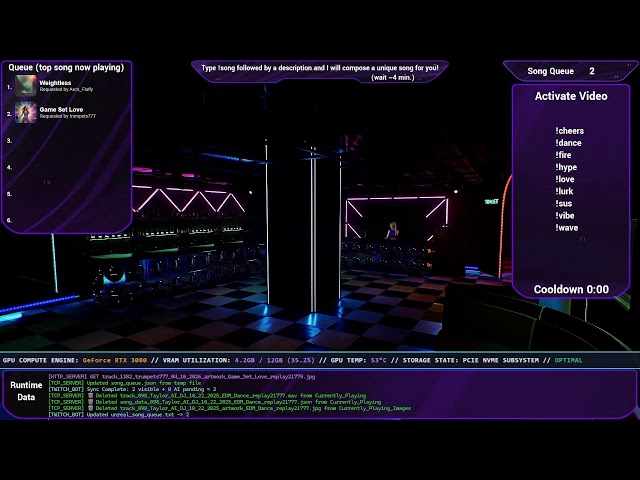 24/7 Virtual AI DJ 🎵 Chat Request Engine (!song) - Unreal Engine 5 & AI Music