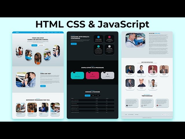 Build & Deploy a Responsive Multi Page Driving School Website using HTML CSS & JavaScript Tutorial