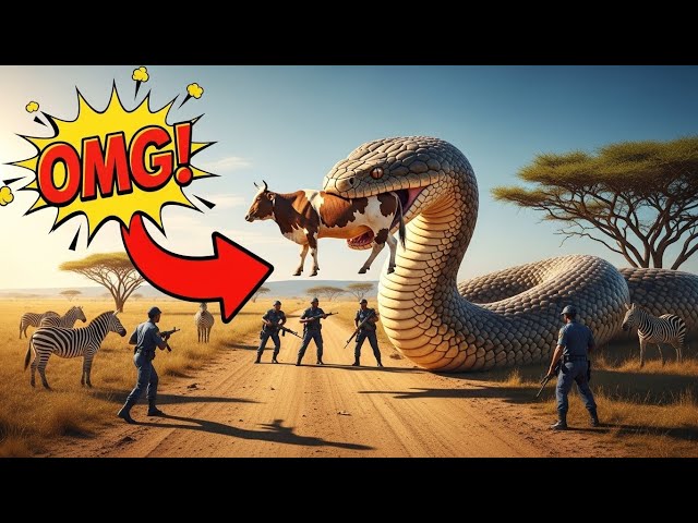 Heartbreaking Attack! Heroic Rescue Team Saves Mother Cow From Giant Python! 🥹🐍