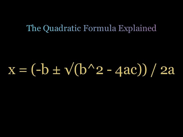 The Quadratic Formula Explained (Visualized)