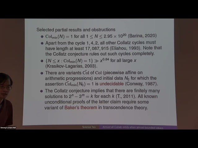 Almost all Collatz Orbits Attain Almost Bounded Values - Terence Tao