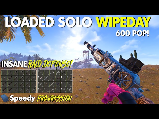 Most LOADED SOLO WIPE DAY + 2 RAID DEFENSES | Official Vanilla Rust - 16,500hrs