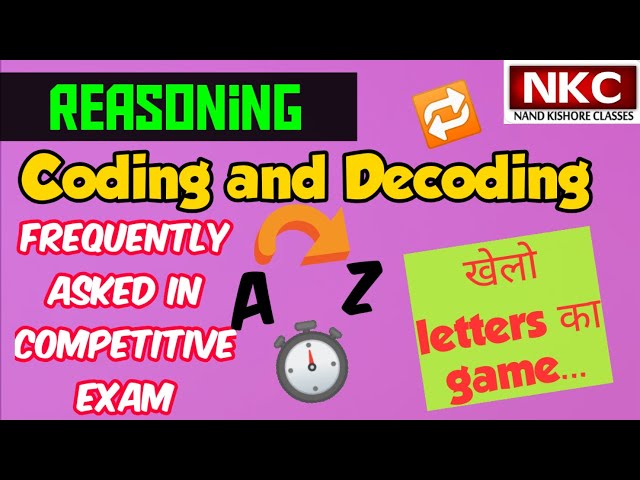 Coding Decoding| Letter Coding| Reasoning| Frequently Asked Question in Exam| Very Easy Method