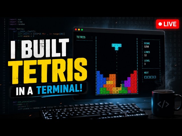 Building Tetris in the Terminal with Python | Live Coding from Scratch