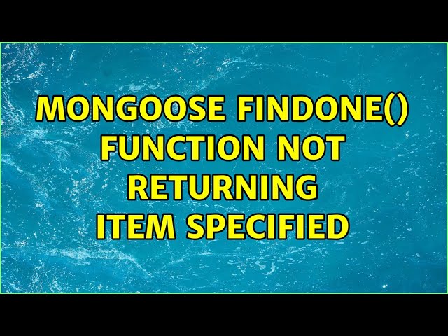 mongoose findOne() function not returning item specified
