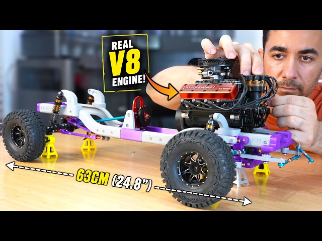 I 3D-Printed an RC Car and Powered It with a Real V8 Engine!