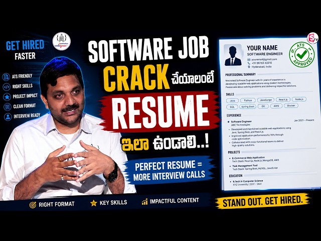 Codegnan : The Perfect Resume Format for Software Jobs in 2026  | SumanTV Anchor Nagaraju
