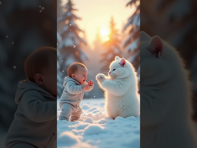 Cat vs. Baby: The Ultimate Playful Showdown #aianimation #aiadventure #aiexperiments #aiforkids