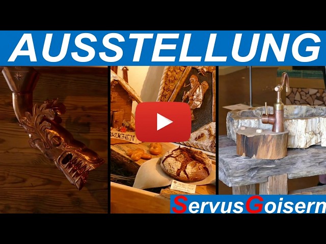 Die klare Darstellung des ikonischen Gebäudes.  Handwerkhaus Bad Goisern Ausstellung.