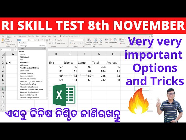 OSSC RI SKILL TEST|Important Points To Remember|Previous Questions|Excel Tricks And Tips|Page Layout