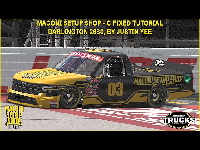 Guía de clasificación y carrera de iRacing Maconi C-Fixed Trucks en Darlington 26S3