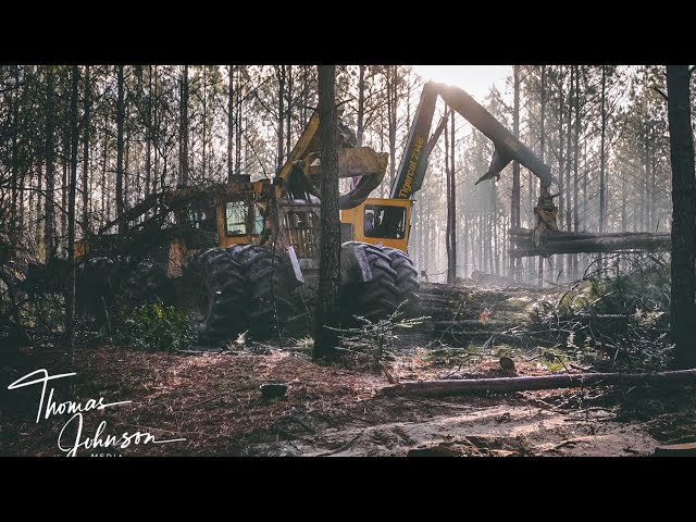 Tigercat and John Deere Skidders Pulling Wood