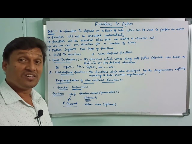 Functions in Python | Python Functions | Functions | Python Programming | Telugu