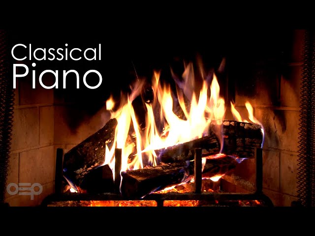 Calm Classical Piano & Fireplace - Mozart, Chopin, Beethoven, Bach, Grieg, Tchaikovsky, Satie