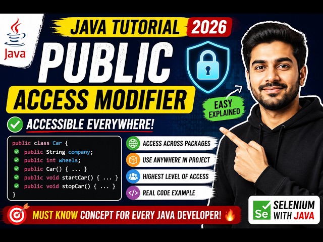 277. public access modifier in Java (Selenium Java 2026)