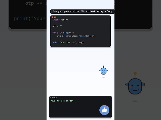 Python OTP Generator Using a For Loop 🔐🐍