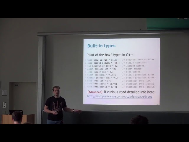 CPP-01 Modern C++: Variables, Basic Types, Control Structures (2018, Igor)
