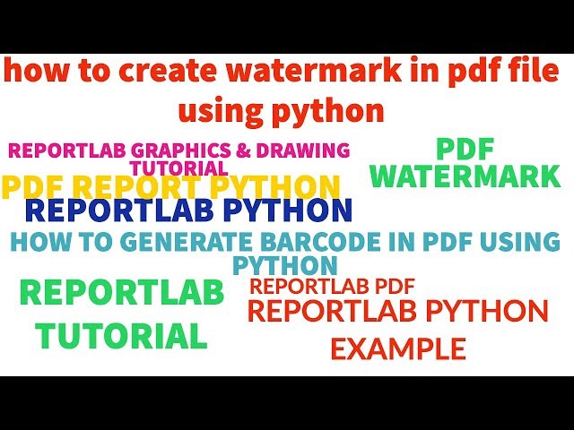REPORTLAB|REPORTLAB PYTHON TUTORIAL|How To Add Watermark In Pdf File Using Python|PART:48