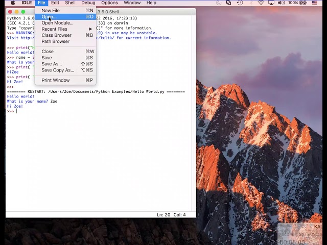 Python IDLE and SYS ARGV in Codio