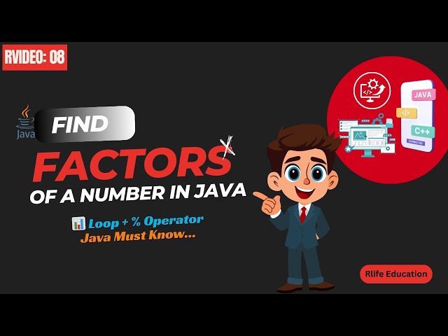 Find Factors of a Number in Java | Java Basics for Beginners | Step-by-Step Logic #video8  #java