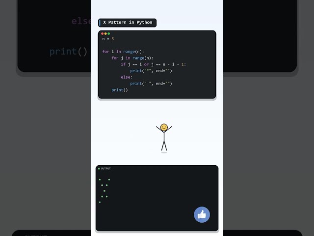 X Pattern in Python  | Star Pattern Using Loops #Shorts