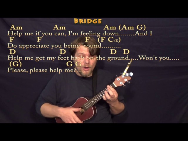 Help! (The Beatles) Ukulele Cover Lesson in Am with Chords/Lyrics