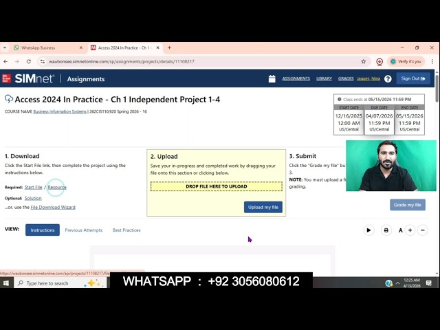 Access 2024 In Practice - Ch 1 Independent Project 1-4 | Independent Project 1-4 - SIMnet Project
