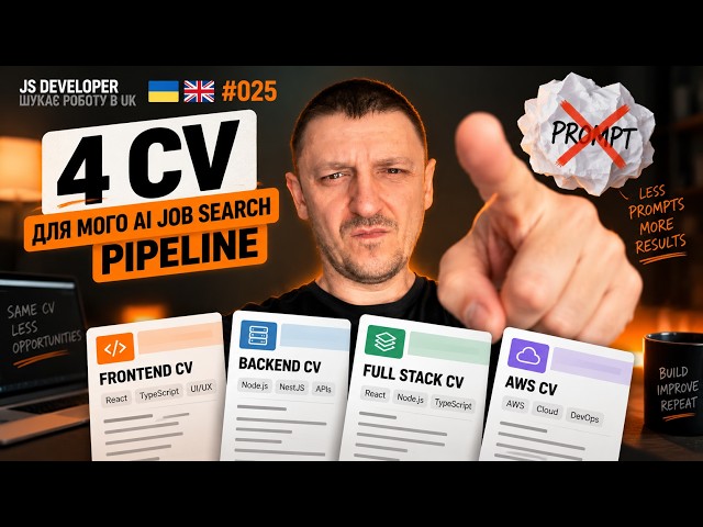 JS Developer шукає роботу в UK #025: Один CV на всі вакансії не працює — роблю 4 версії 🇺🇦🇬🇧