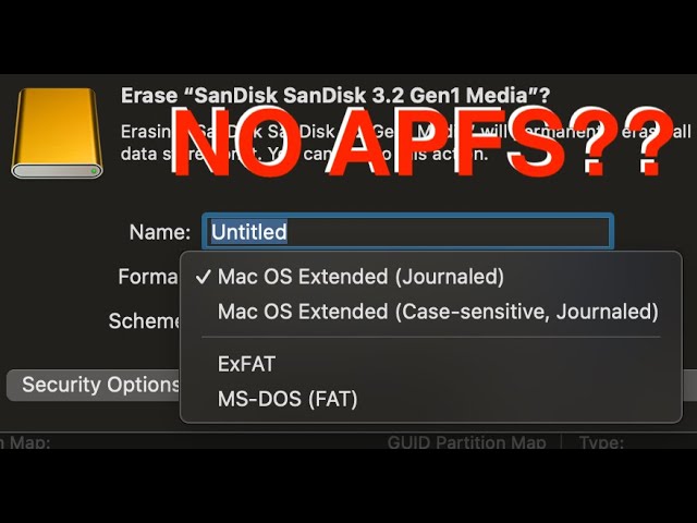 No APFS? on Format SSD?