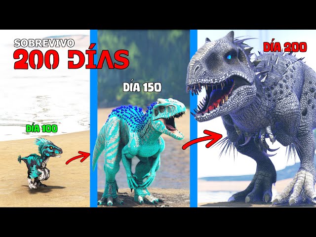 SOBREVIVO 200 DÍAS como INDOMINUS REX DIOS en ARK y evoluciono en dinosaurio destructor de Titanes