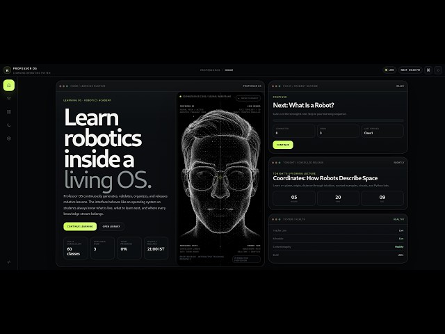 I Built Professor OS to Learn Robotics — Here’s What It Looks Like