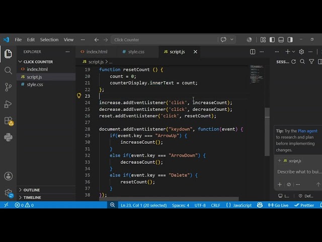 Mouse Click + Keyboard Button Counter 🔥 | JavaScript