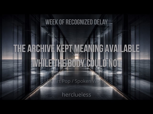 the archive kept meaning available while the body could not | herclueless (AI Art Pop / Spoken Word)