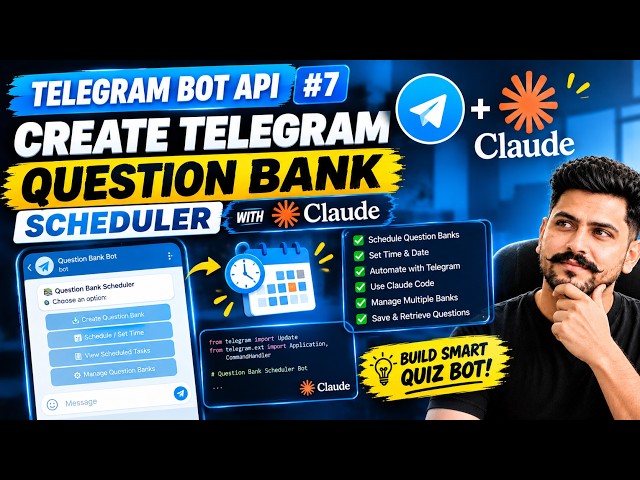 Build a Telegram Question Bank Scheduler with Claude Code | Telegram Bot API #7 #apnadevops | 2026