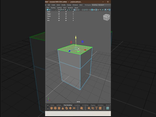 Maya 2024 Basic Tutorial - Extrude Tool in Autodesk Maya