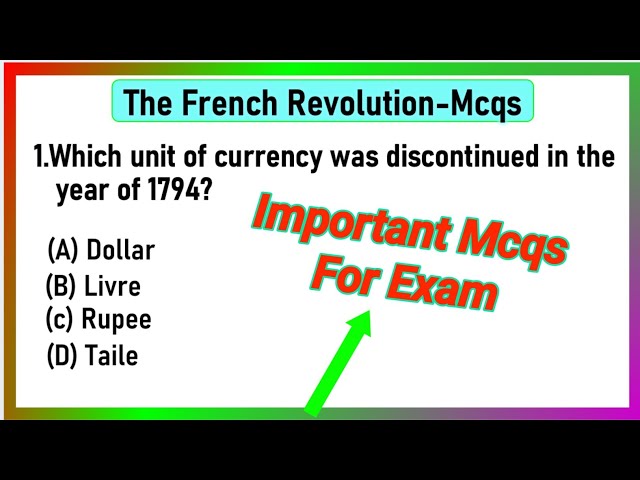The French Revolution Class 9 MCQ | the French revolution Mcq questions with answers