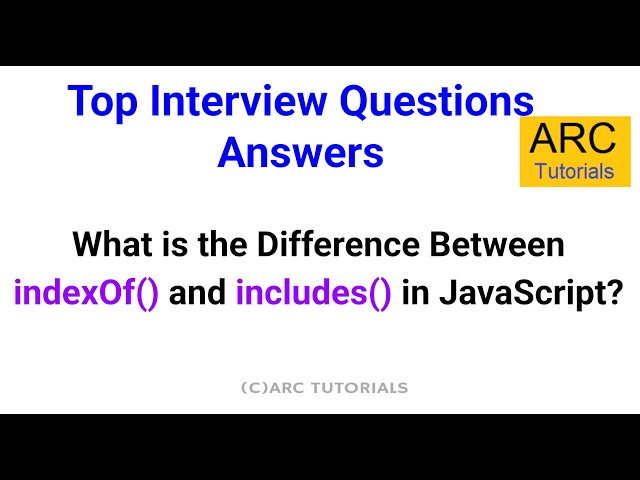 JavaScript Interview Question Answer Series |Difference Between indexOf() and includes() #javascript