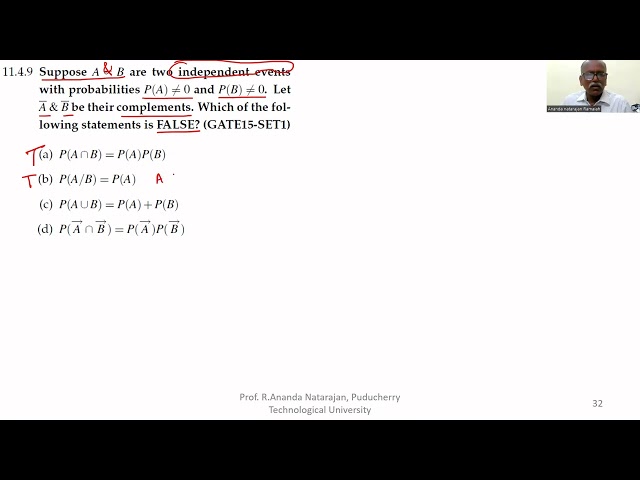 Mathematics GATE 2015  Probability and  Statistics  61 (11)(4)(9)