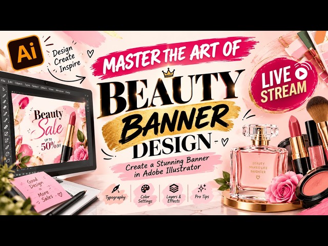 Master the ART of Beauty Banner DESIGN | Adobe Illustrator. @Designsbymehru