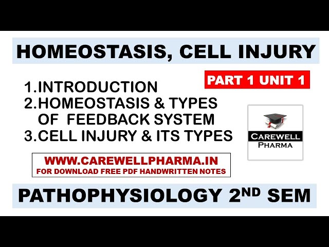 Homeostasis | Cell Injury | Feedback System | Part 1 Unit 1 | Pathophysiology B Pharm 2nd Semester