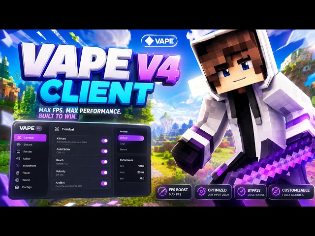 Free Vape V4 - Best Ghost Minecraft Hacked Client for PvP in 2026! (1.8.9 - 1.21.11+)