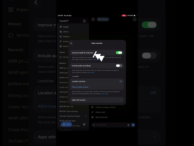 Chat gpt setting 