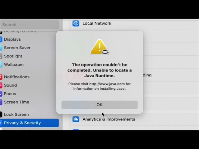 The Operation Couldn't be Complete. Unable to locate a Java runtime ERROR ON macOs / Macbook/ Mac