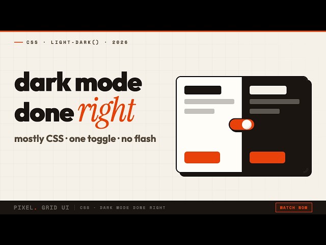 CSS Dark Mode Done Right: light-dark() + No Flash (2026)