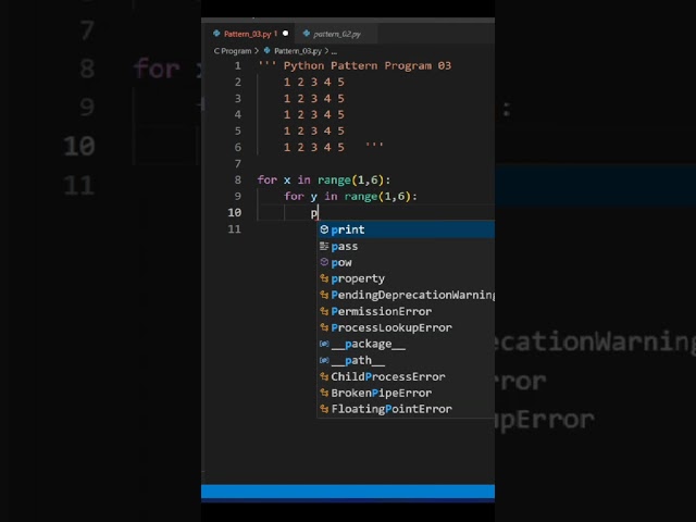 Python Programing Basic Tutorial || Python Pattern #python #coding #programming #viral #shots #trend